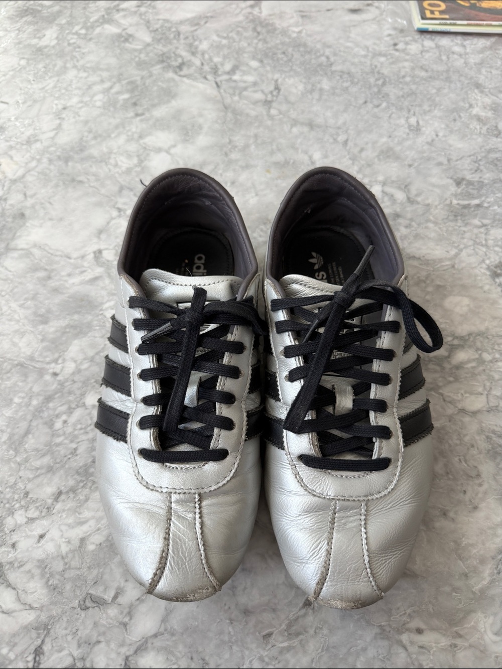 adidas Tokyo Silver Sneakers with Black Stripes